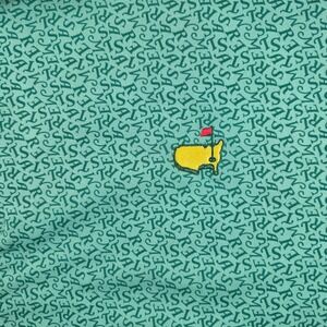 Masters Tech Golf Polo Shirt Mens XL Green Masters All Over Print Spell Out